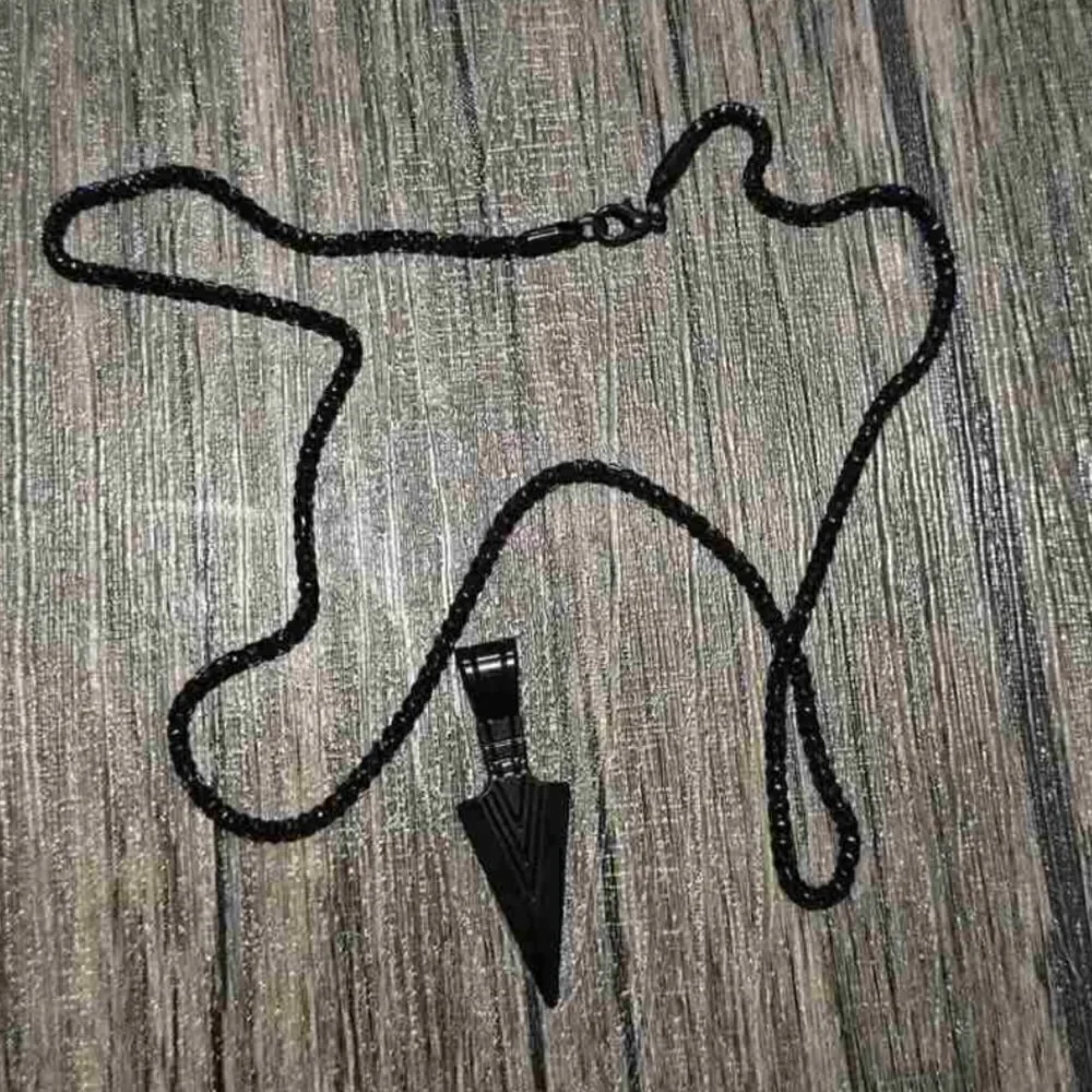 Arrow charm and necklace black zinc allow men’s